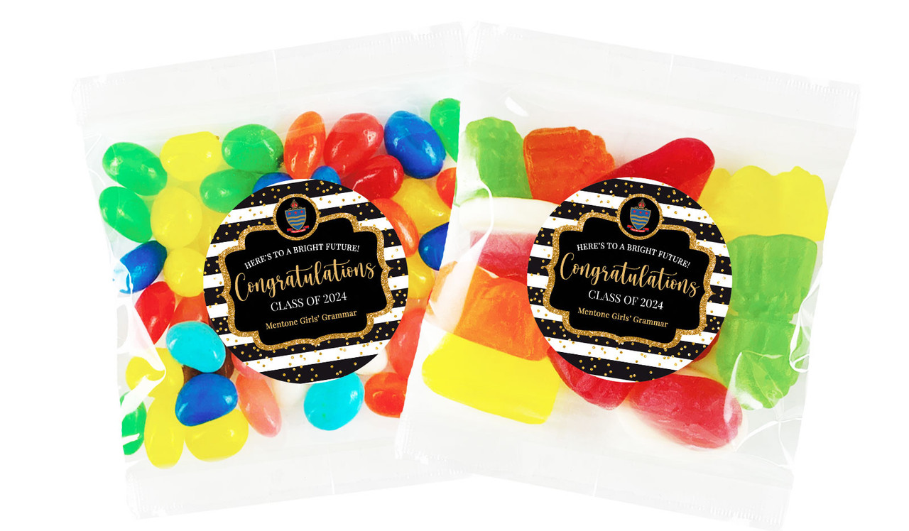 Confetti Stripe Personalised Graduation Lolly Bags