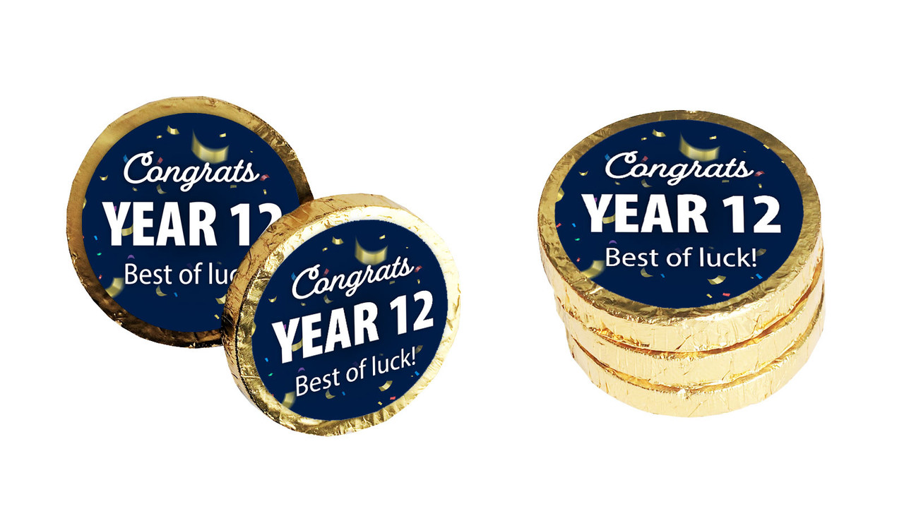 Flying Confetti Personalised Graduation Chocolate Coin