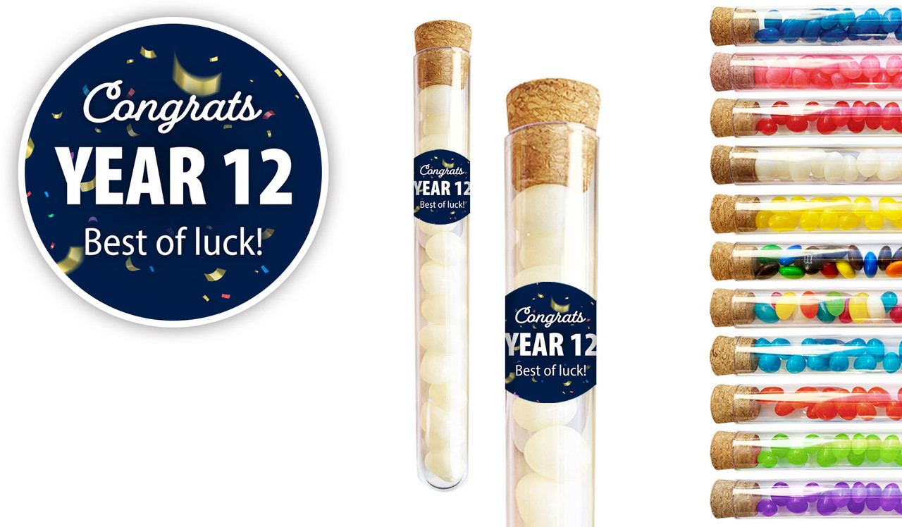 Flying Confetti Personalised Graduation Test Tubes