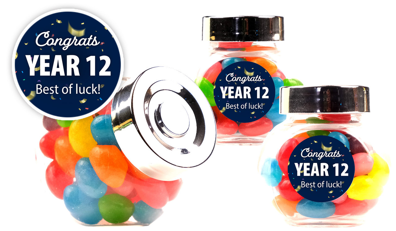 Flying Confetti Graduation Custom Mini Candy Jar