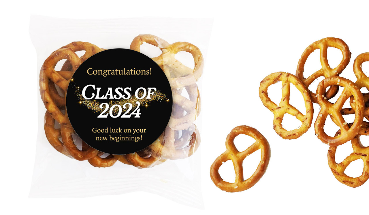 Gold Dust Personalised Graduation Bag Of Pretzels