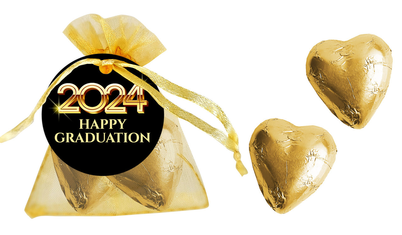 Golden Numbers Personalised Graduation Organza Bags