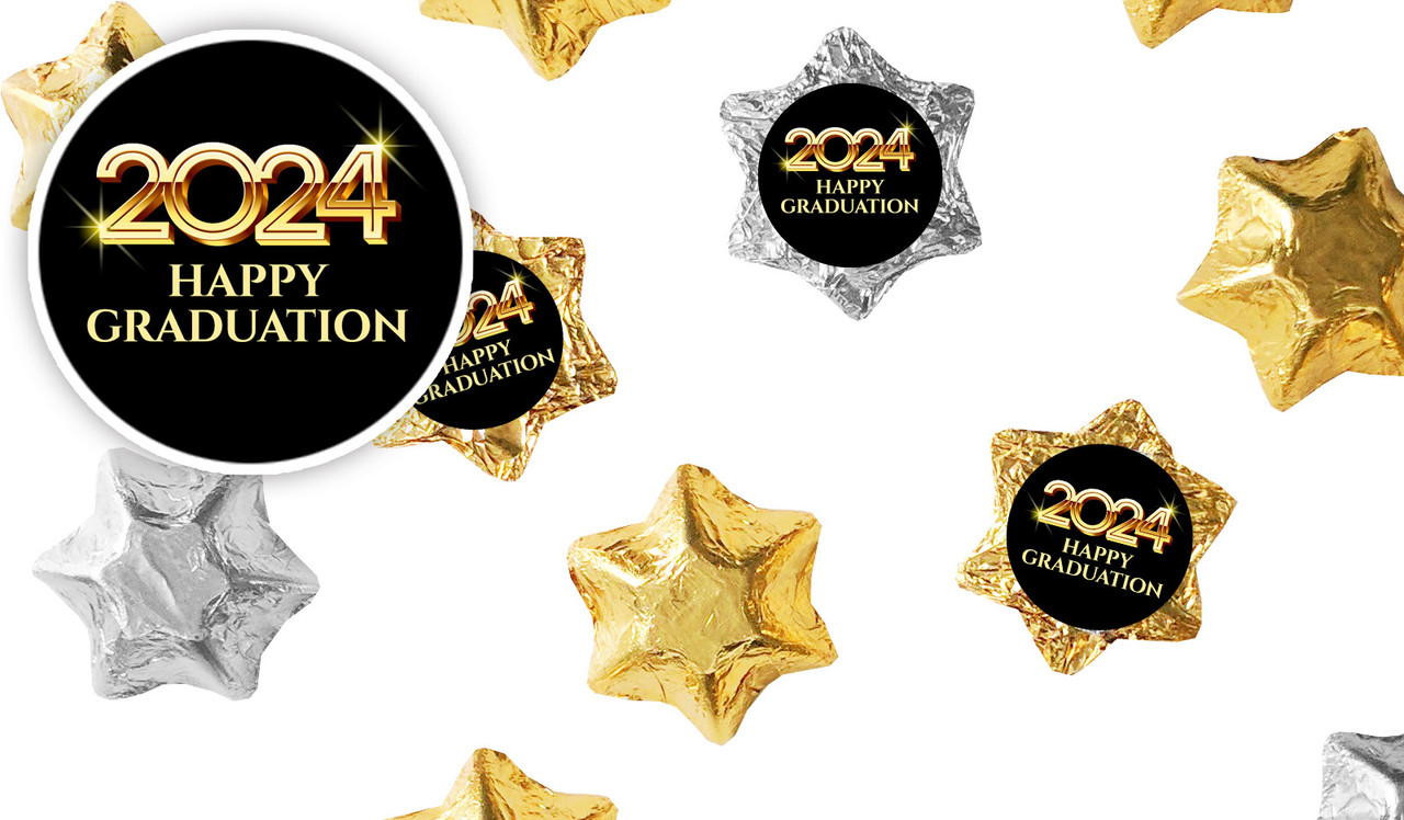 Golden Numbers Personalised Graduation Foil Chocolate Stars