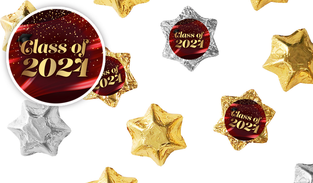 Red Curtain Personalised Graduation Foil Chocolate Stars