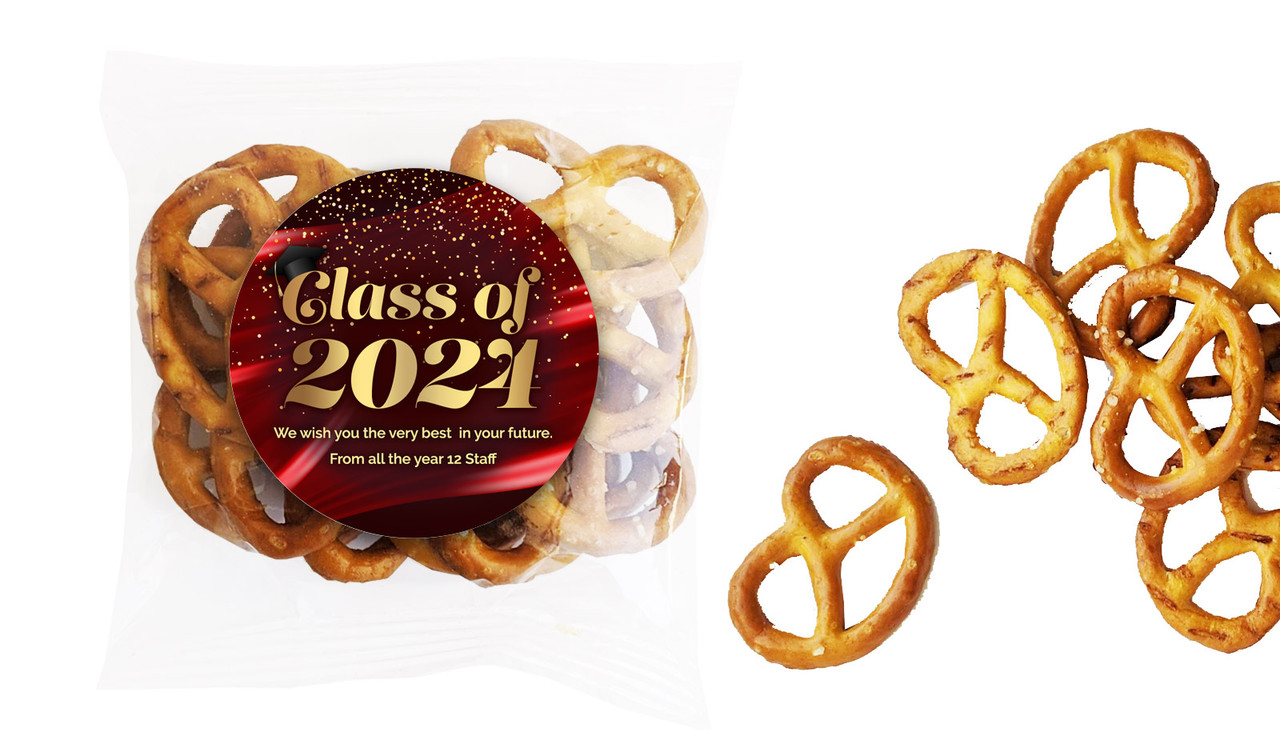 Red Curtain Personalised Graduation Bag Of Pretzels