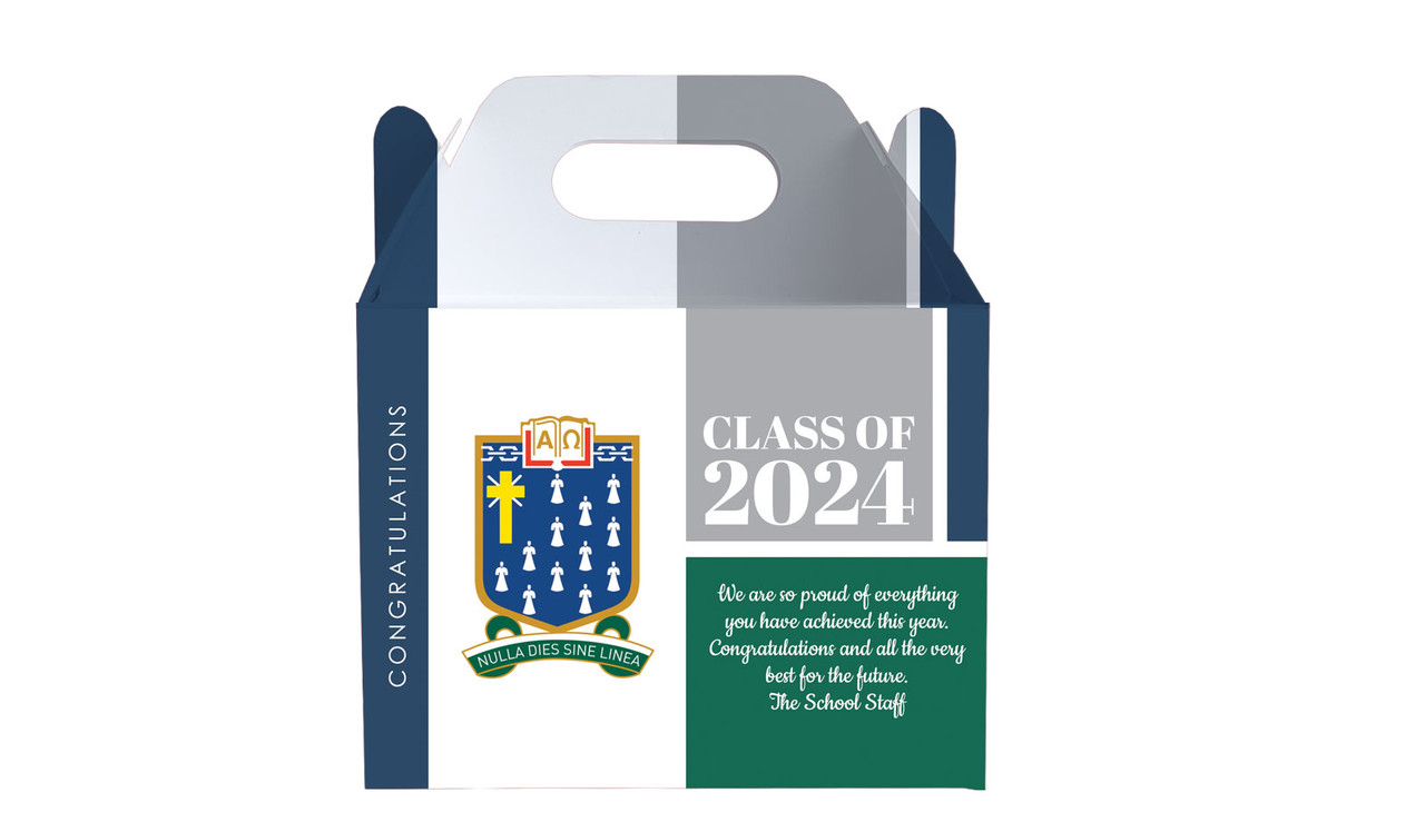 School Colours Personalised Graduation Gable Favour Box