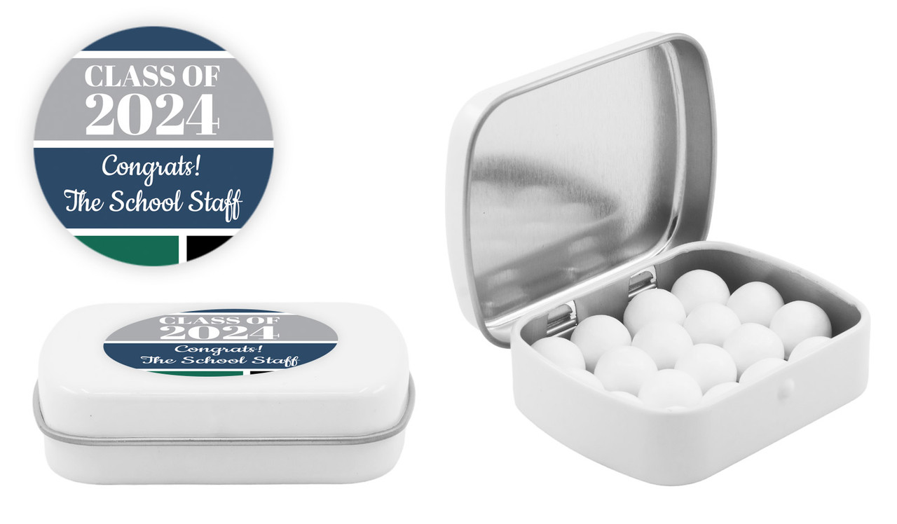 School Colours Personalised Graduation Mint Tins