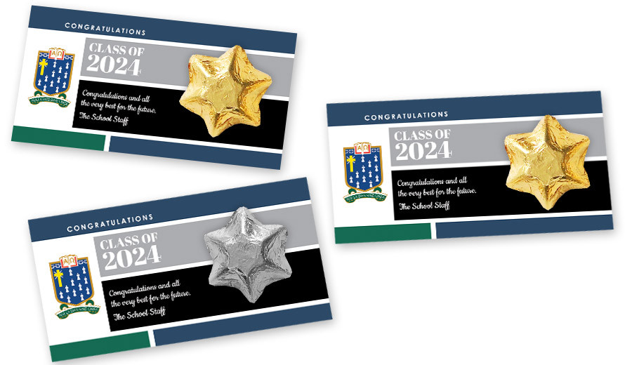 School Colours Personalised Graduation Star Card