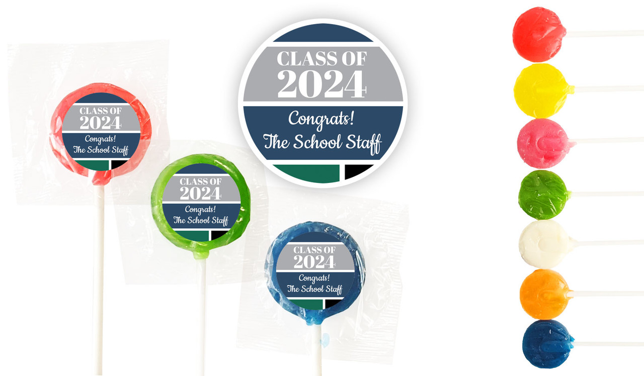School Colours Personalised Graduation Mini Pops