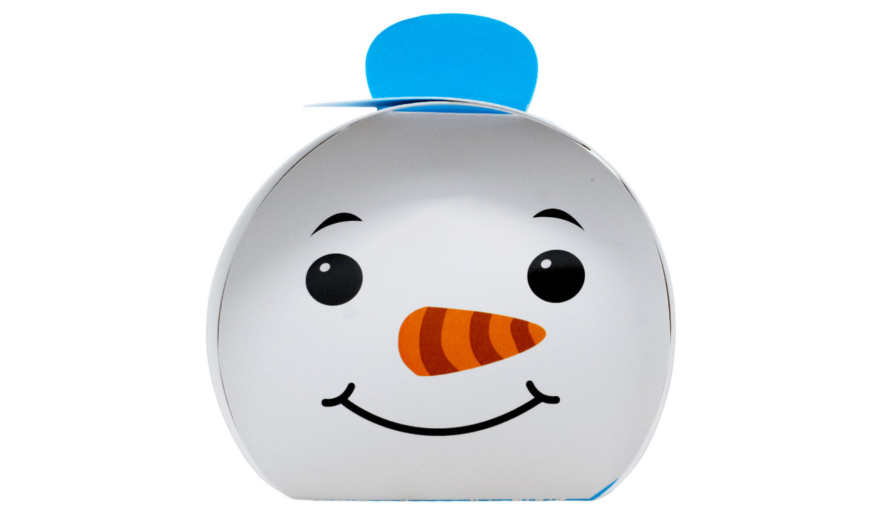 Front on view of Personalised Foldover Snowman Box