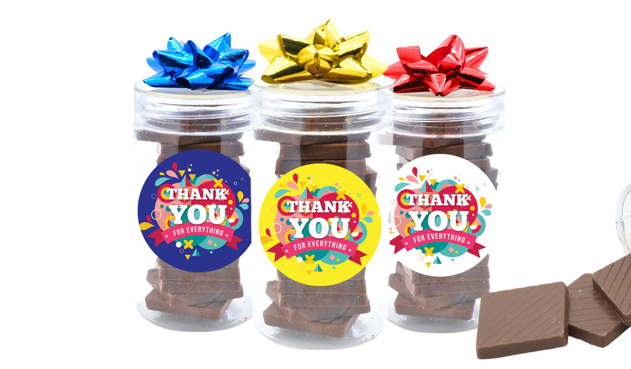 Long Lolly Jar Filled With 14 Naked Chocolate Minis
