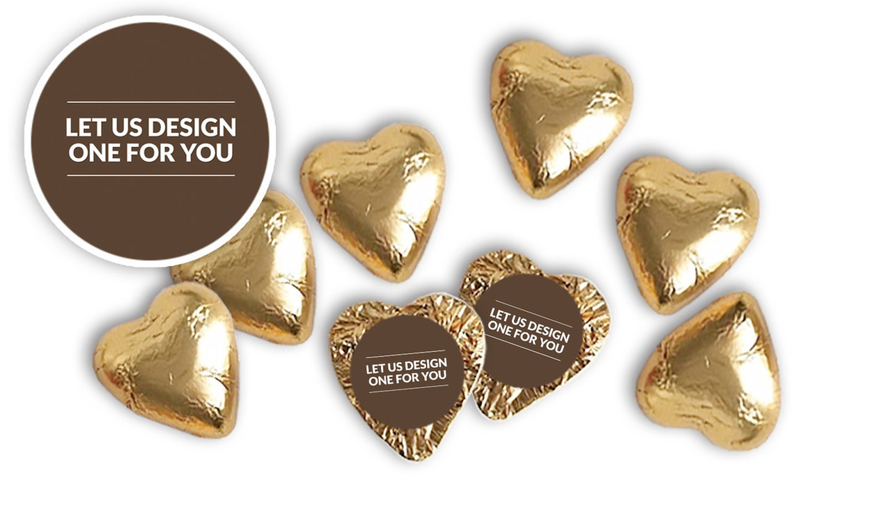 Let Us Design For You Foil Chocolate Hearts