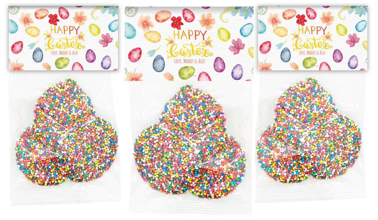 Watercolour Eggs Personalised Easter Speckle Bag