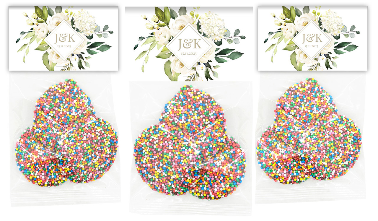 Diamond on White Roses Personalised Speckle Bag