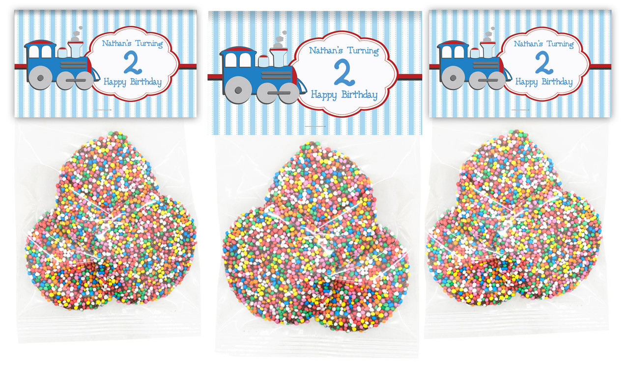 Toy Train Personalised Birthday Speckle Bag