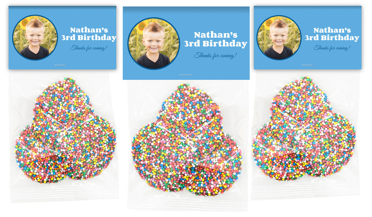 Add A Photo Blue Personalised Birthday Speckle Bag