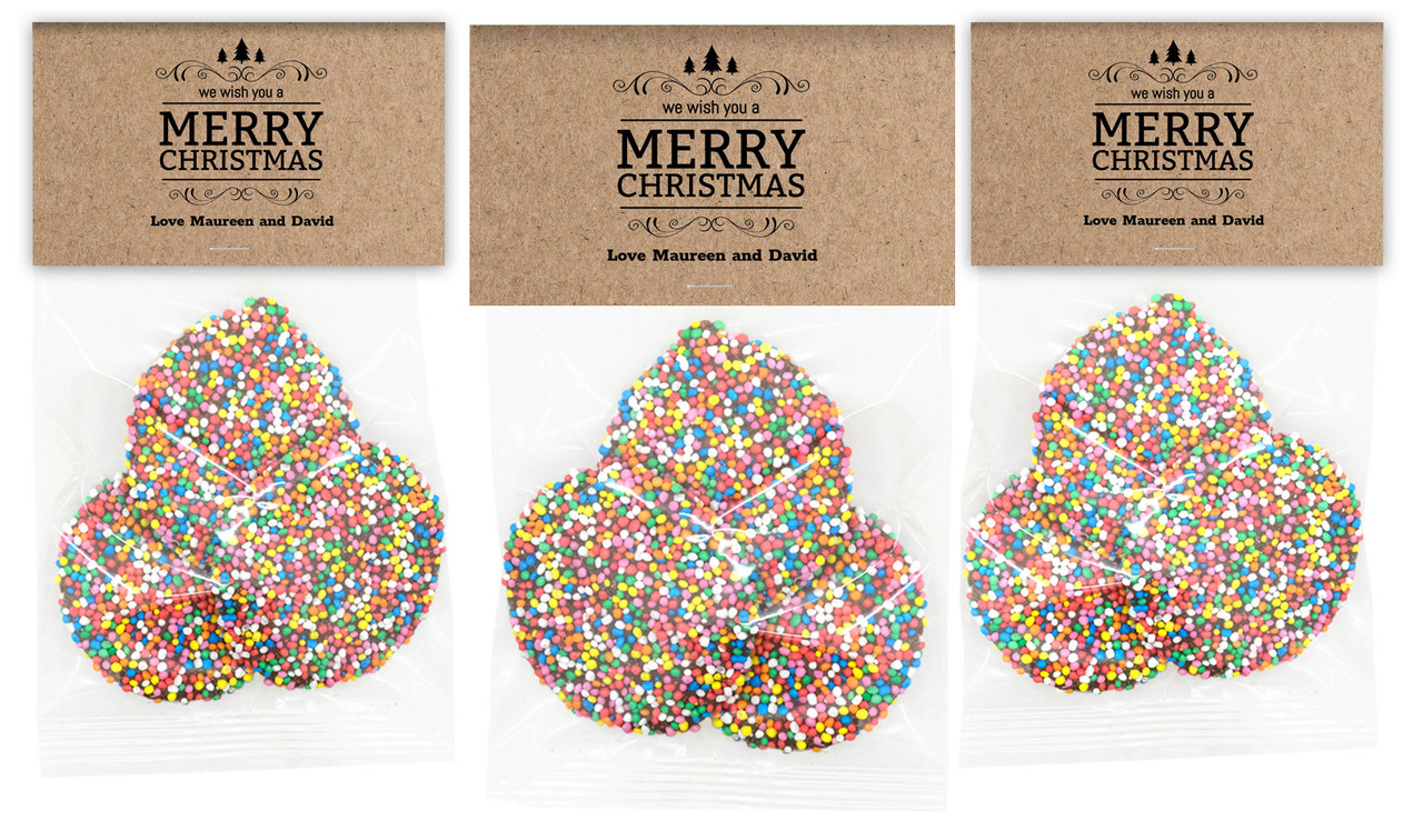 Merry Christmas On Kraft Speckle Bag