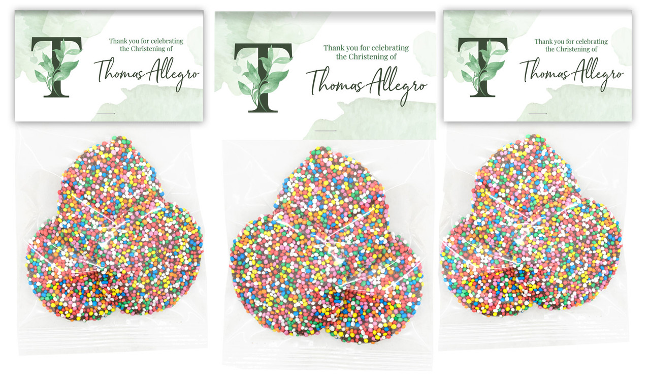 Monogram Green Personalised Christening Speckle Bag