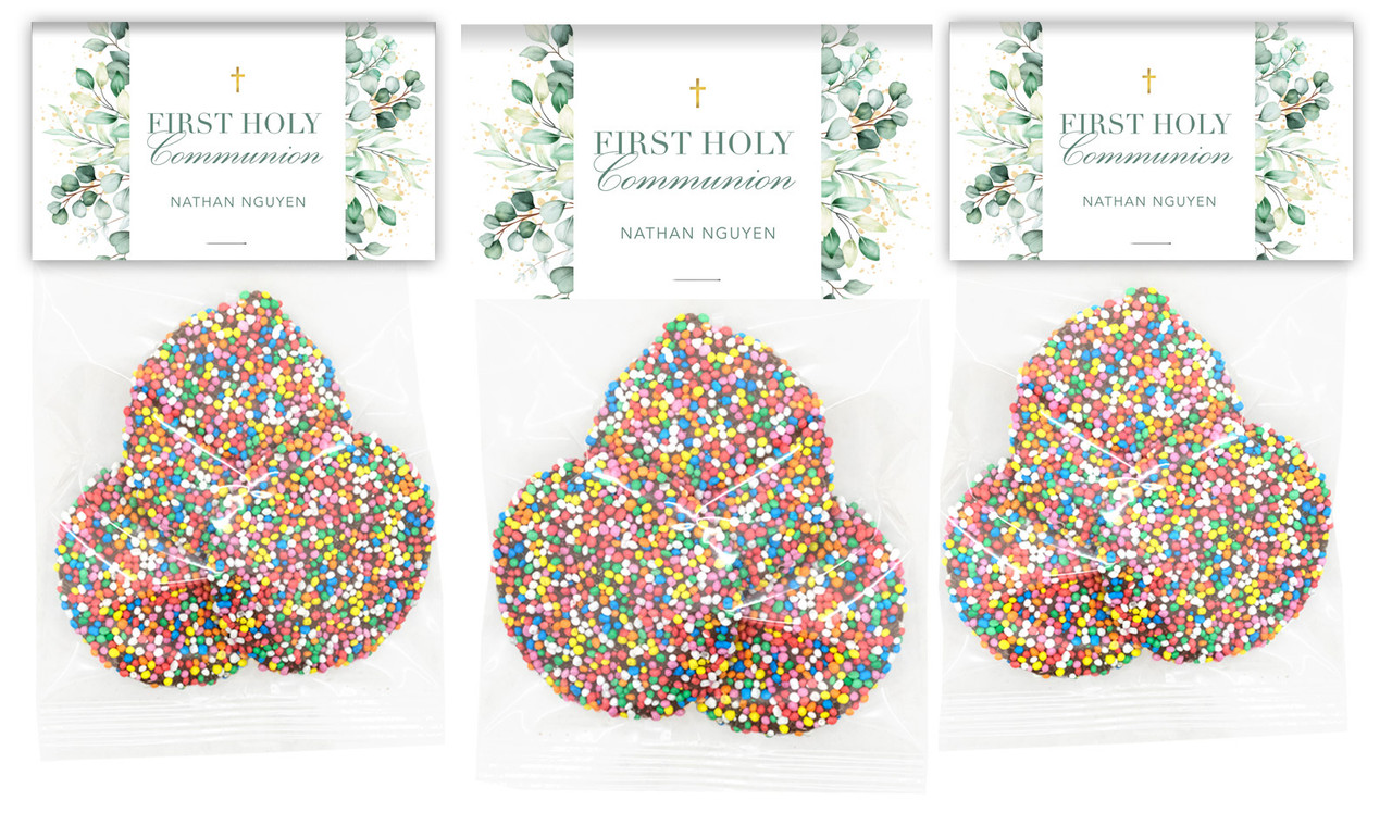 Eucalyptus Watercolour Communion Personalised Speckle Bag