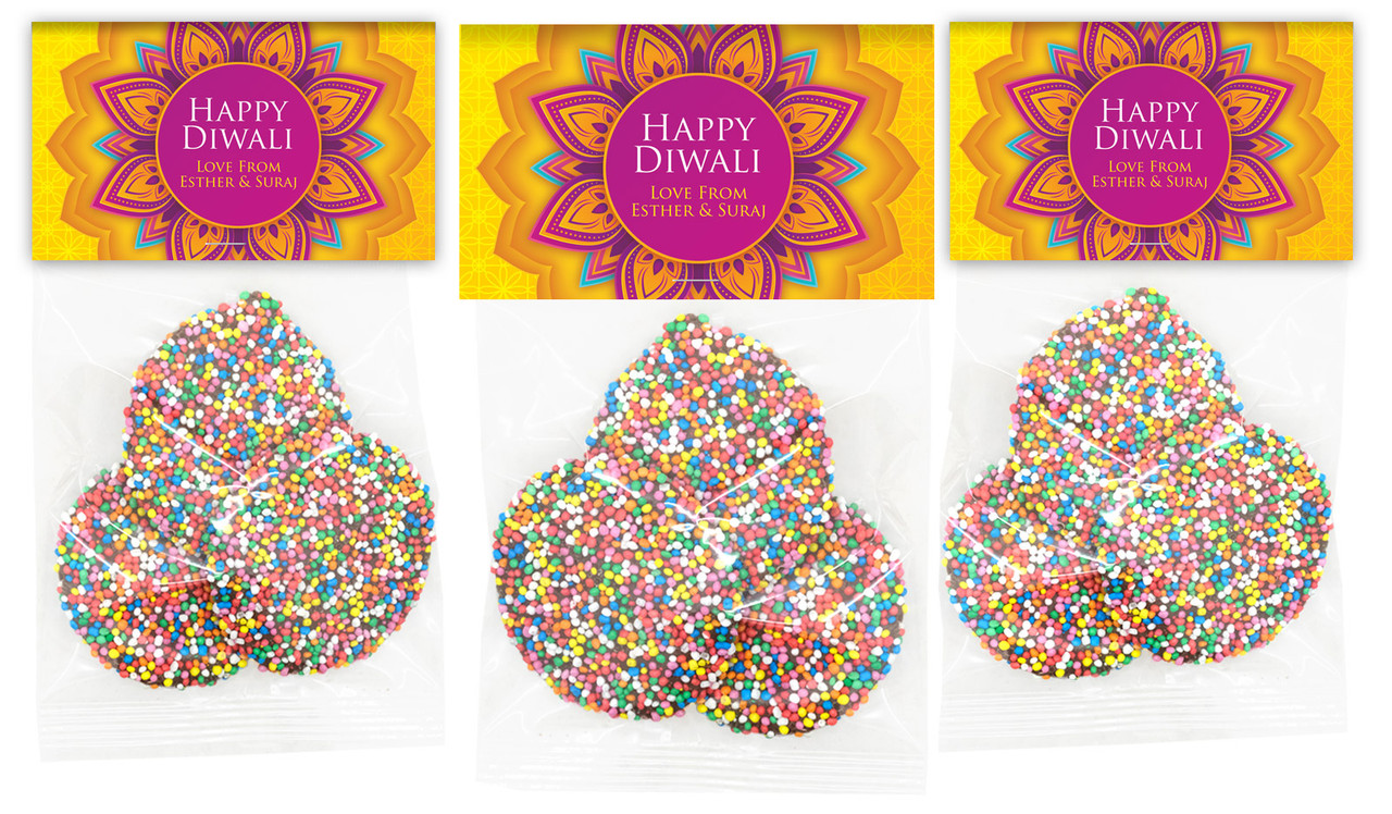 Yellow And Purple Diwali Personalised Speckle Bag