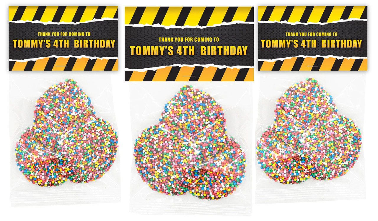 Construction Builders Birthday Party Personalised Speckle Bags