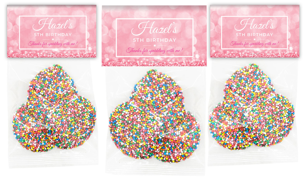 Pink Glitter Birthday Party Personalised Speckle Bags