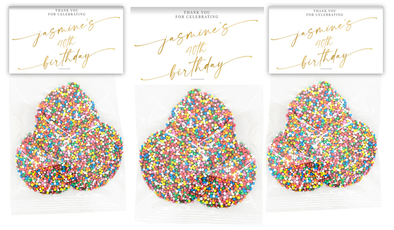 Golden Script Custom Birthday Speckle Bag