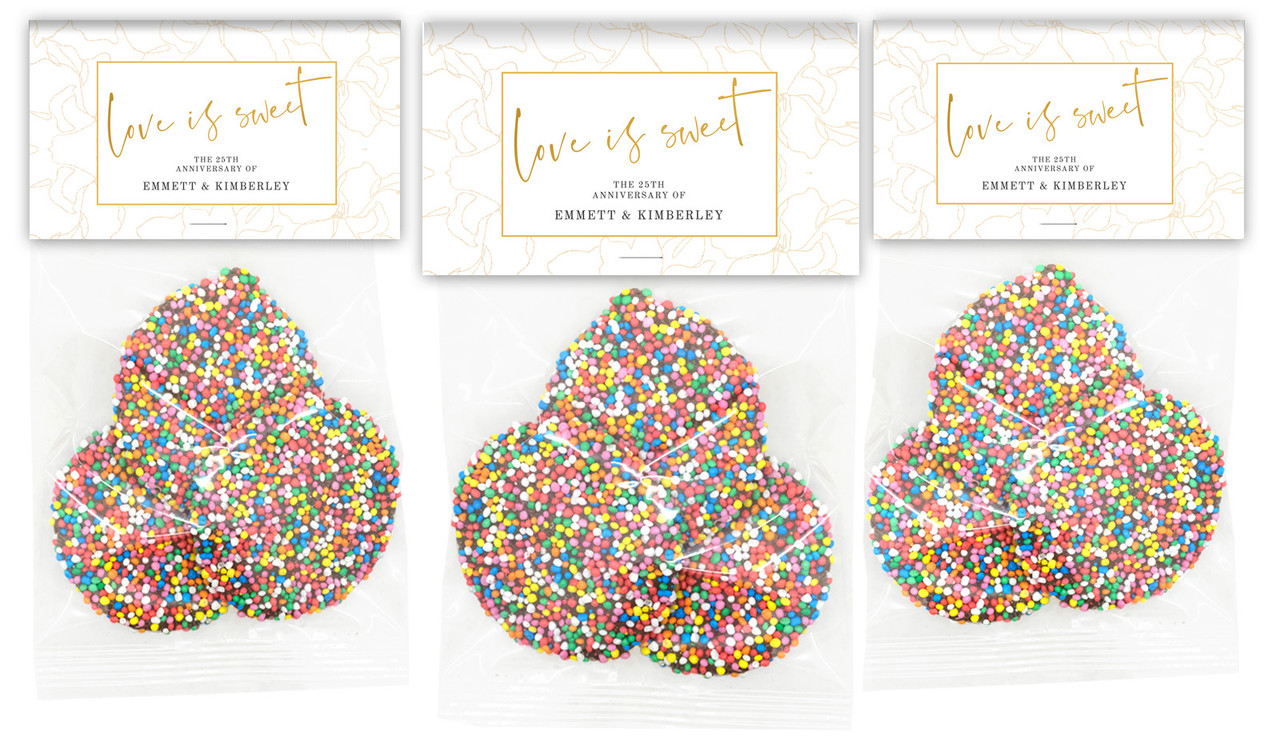 Love Is Sweet Anniversary Personalised Speckle Bag