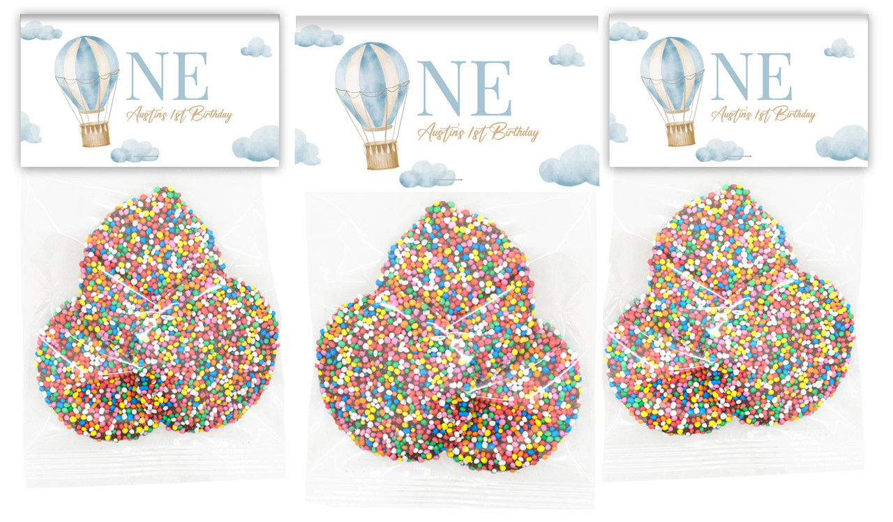 Hot Air Balloon Personalised 1st Birthday Speckle Bag