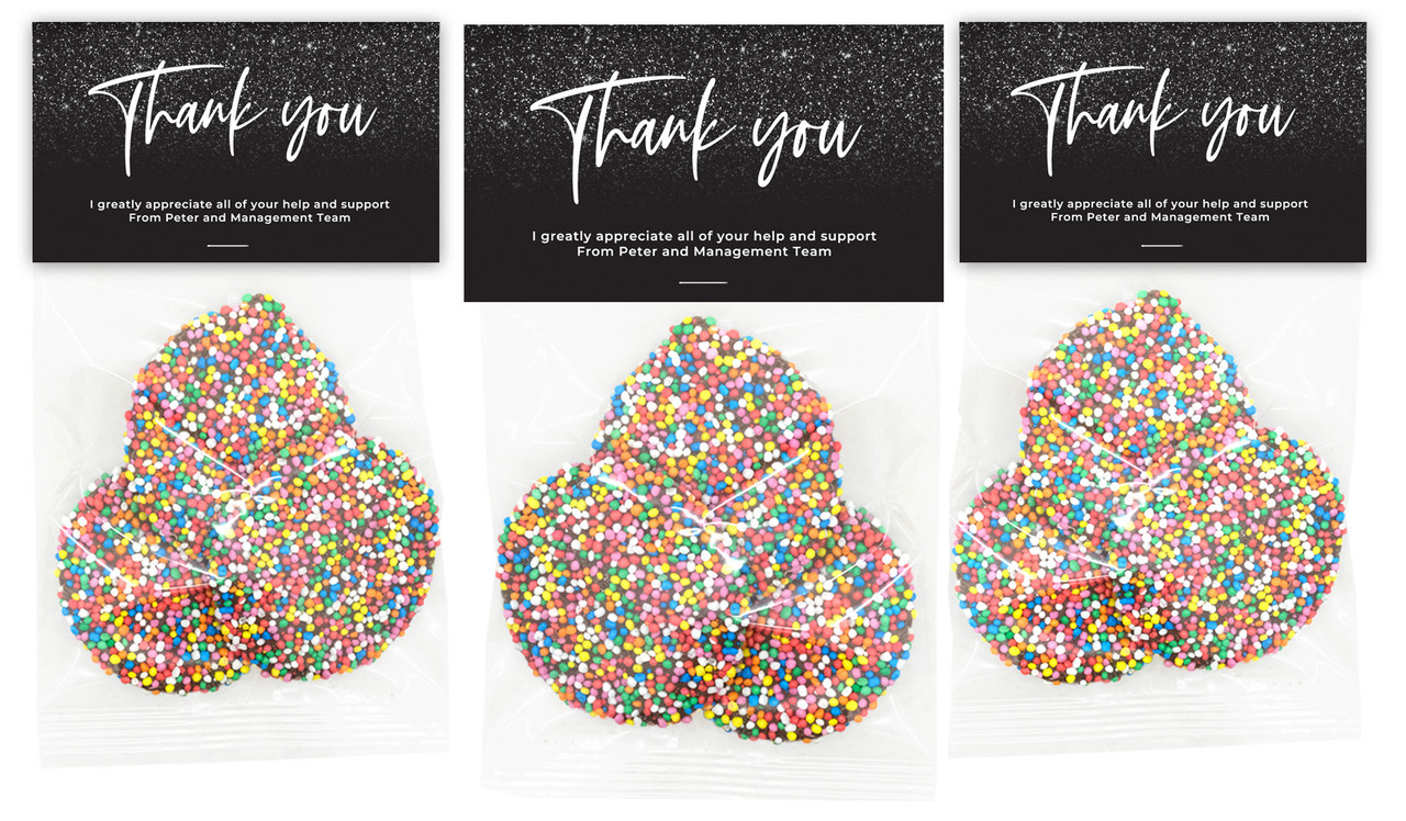 Black Glitter Thank You Speckle Bag