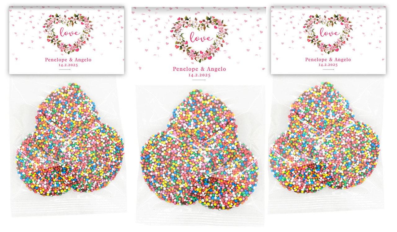 Heart Shaped Floral Personalised Speckle Bag