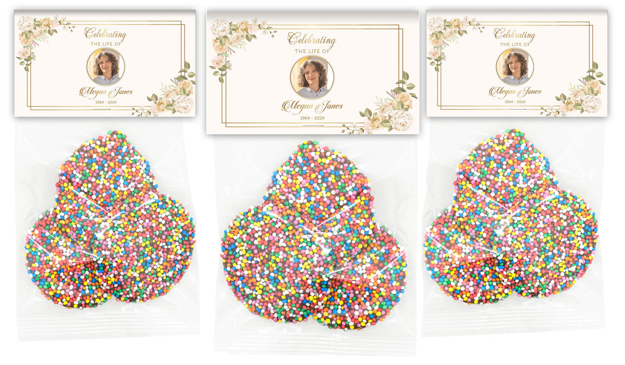 Gold And Floral Funeral Personalised Speckle Bag