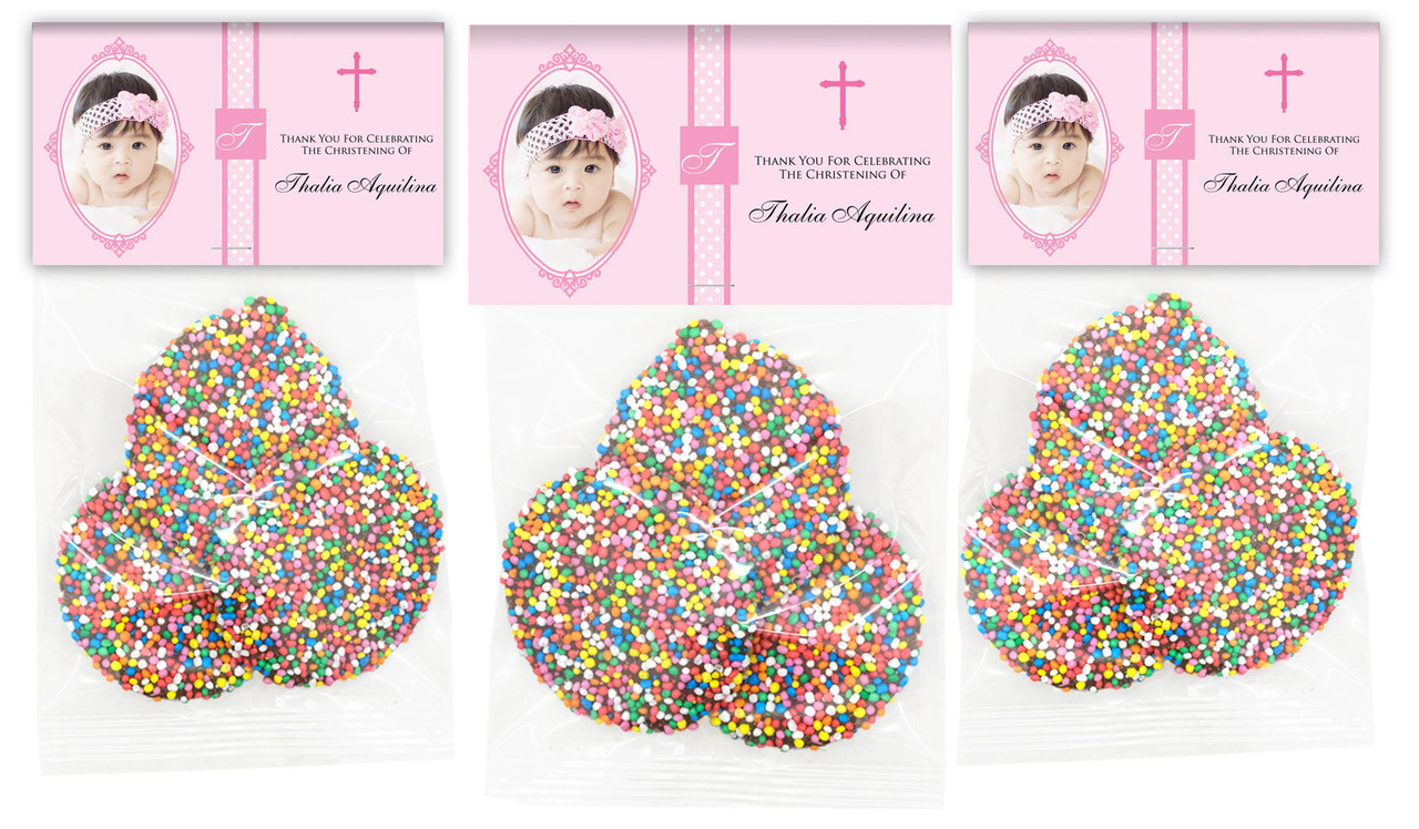 Initial In Pink Personalised Christening Speckle Bag