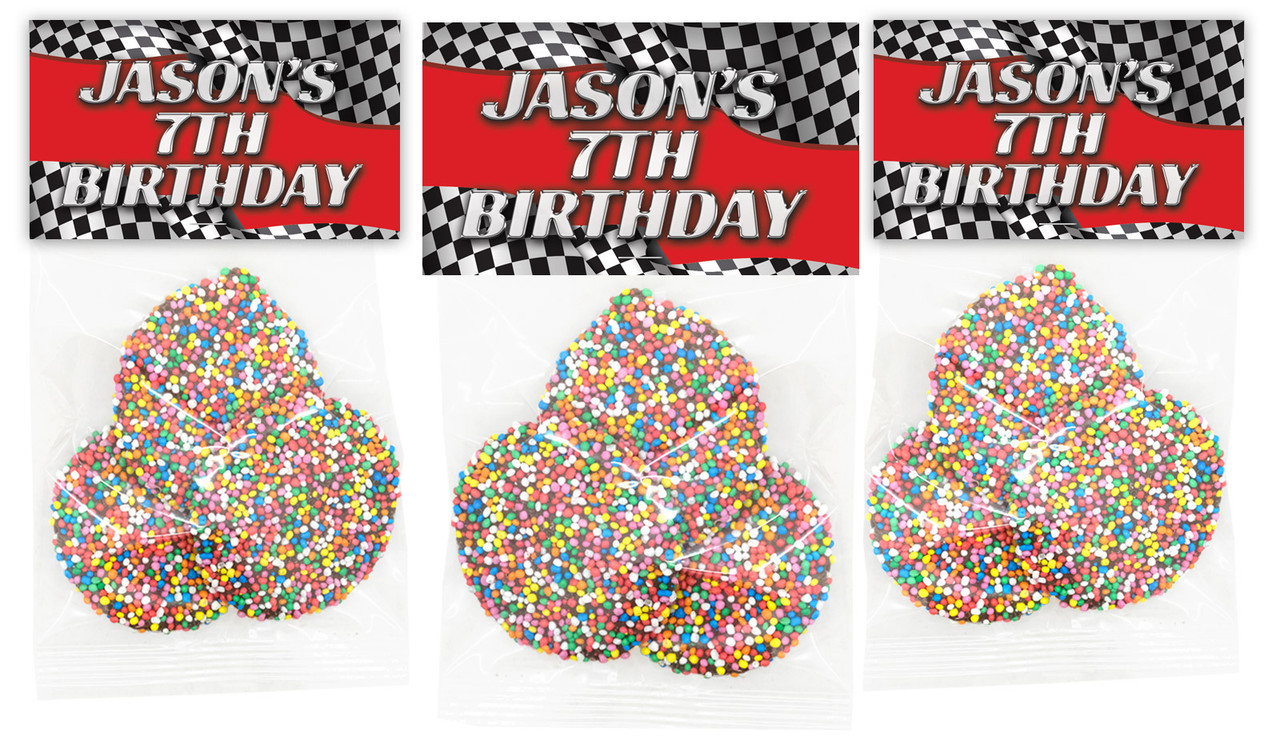 Racing Car Birthday Party Personalised Speckle Bags