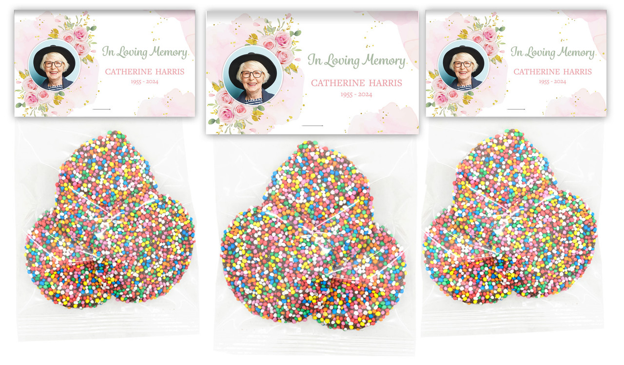 Pink Floral Funeral Personalised Speckle Bag