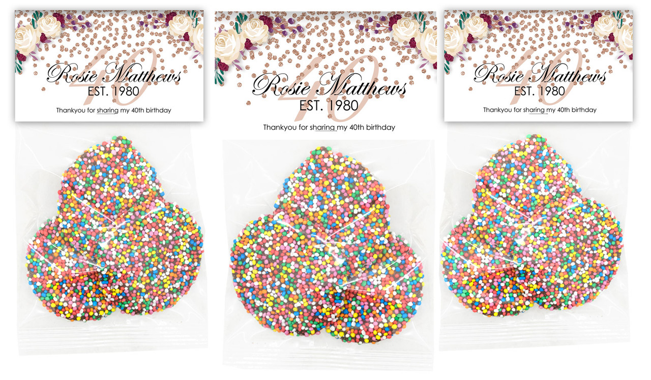 40th Rose Gold Confetti Personalised Birthday Speckle Bag