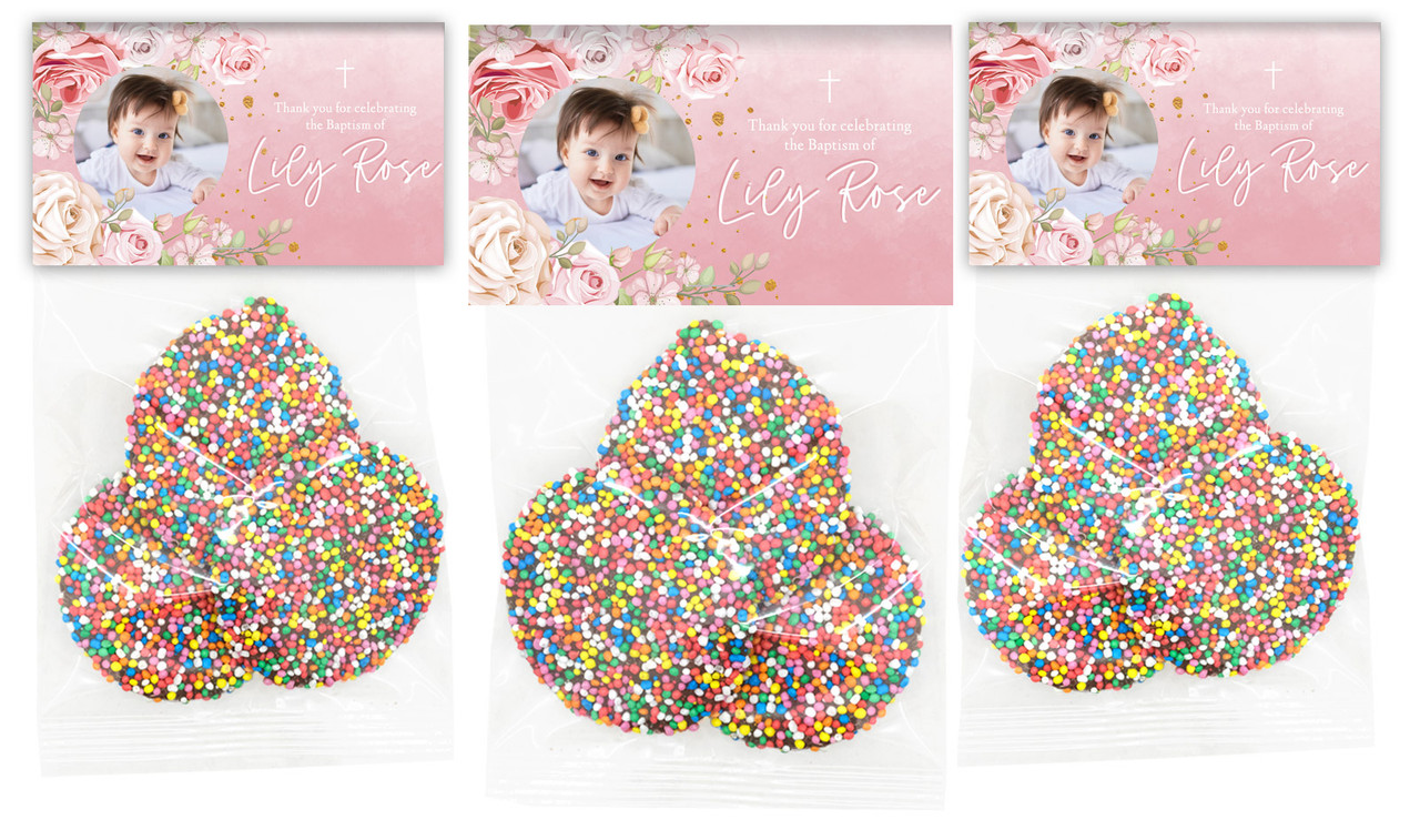 Pink Roses Photo Custom Christening Speckle Bag