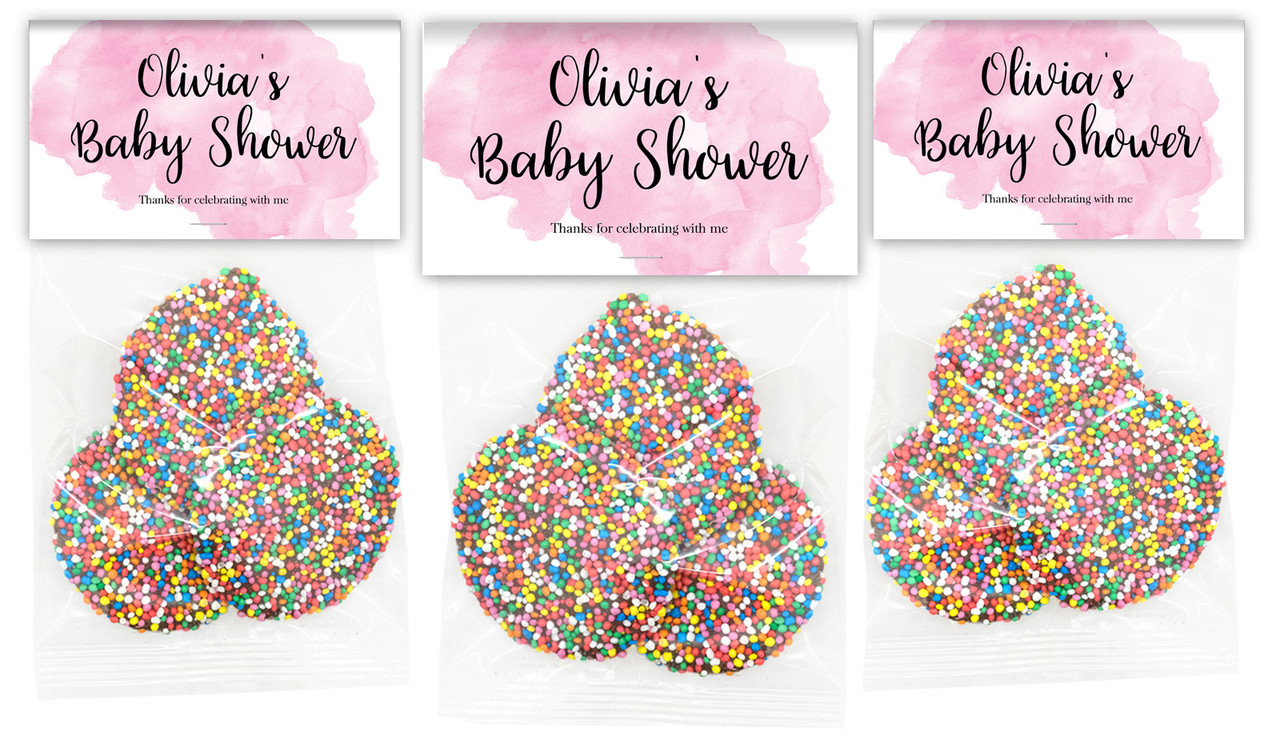 A Splash Of Watercolour Pink Baby Shower Personalised Speckle Bag