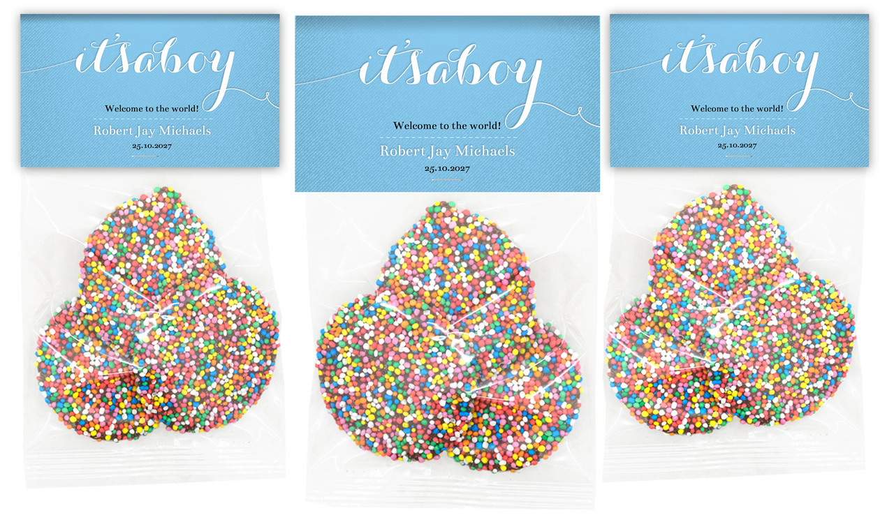 Flowing It's A Boy Birth Announcement Speckle Bags