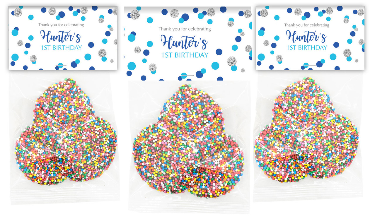 Confetti Blue And Silver Personalised Birthday Speckle Bag