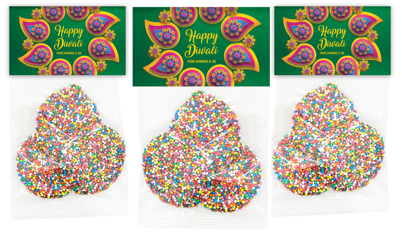 Green Leaves Diwali Personalised Speckle Bag