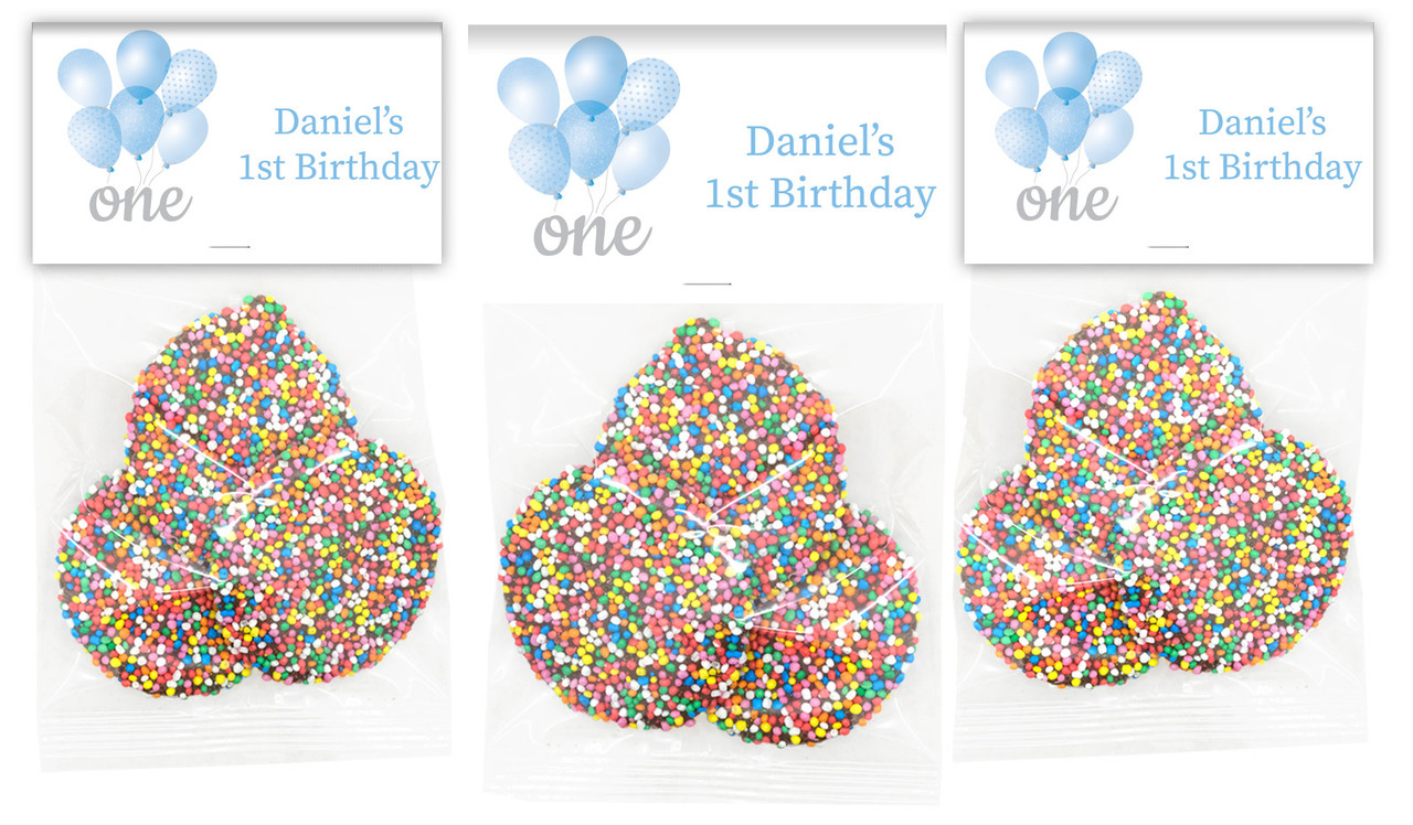 Balloon Personalised 1st Birthday Speckle Bag