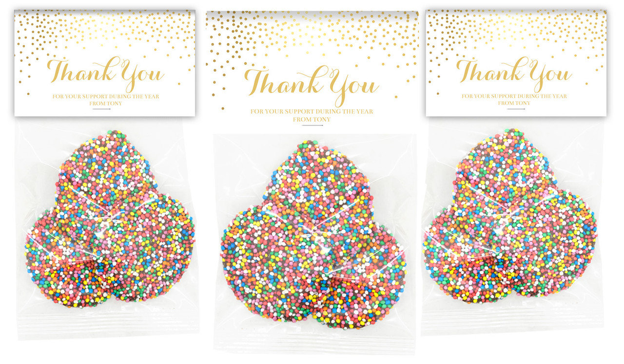 Gold Confetti Personalised Thank You Speckle Bag