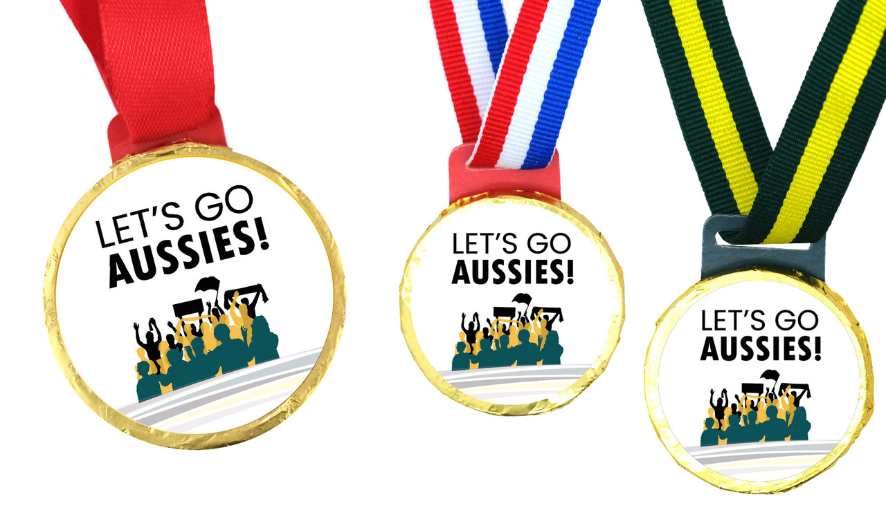 Go Aussies Personalised Chocolate Gold Medal