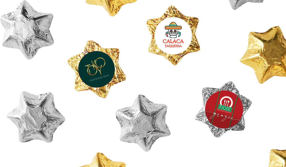Branded For Restaurant And Cafe Chocolate Stars