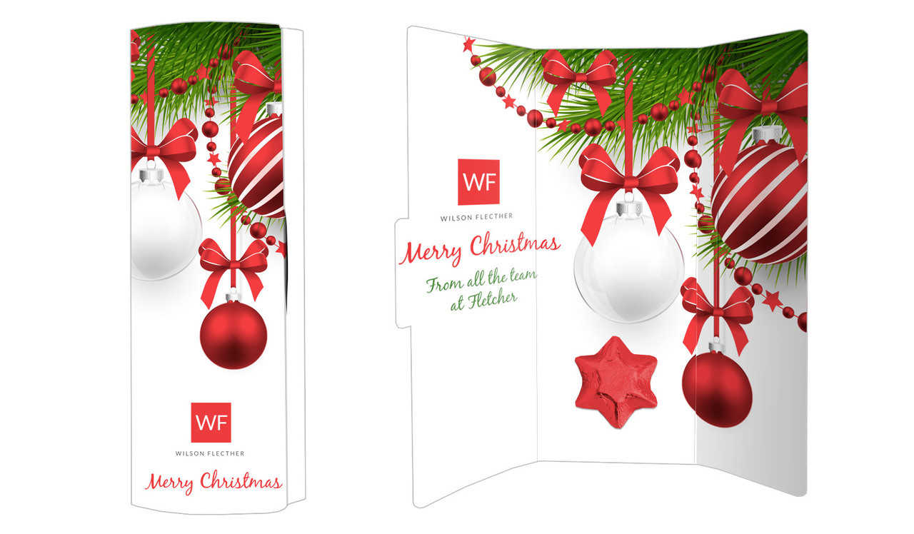 White Bauble Personalised Chocolate Christmas Card