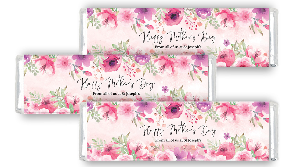 Floral Watercolour Mother's Day Custom Cadbury Chocolate Bar