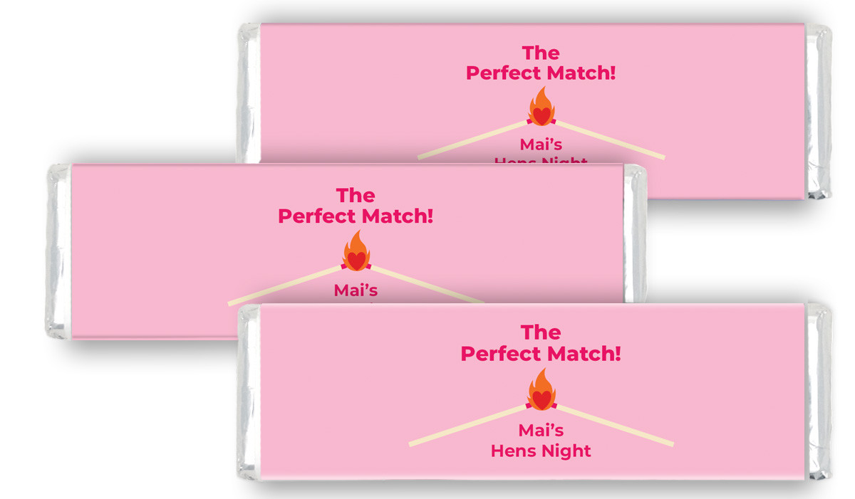 Perfect Match Hens Night Custom Cadbury Chocolate Bar