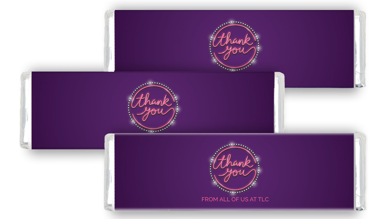 Neon Sign Personalised Thank You Cadbury Chocolate Bar