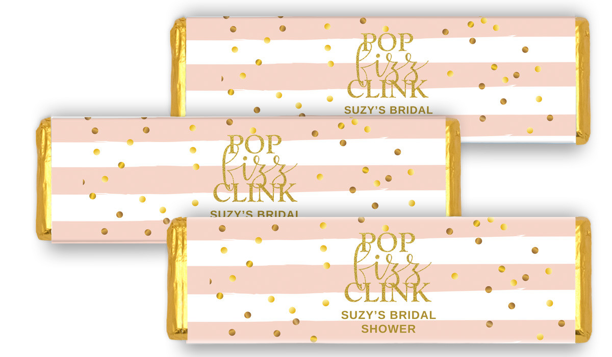 Pop Fizz Clink Personalised Bridal Shower Cadbury Chocolate Bar